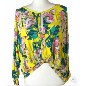 Free People Bat Wing Tie Sleeve Top Women's Sz XS